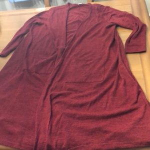 LuLaRoe Sarah sweater duster Size XL Red and Black